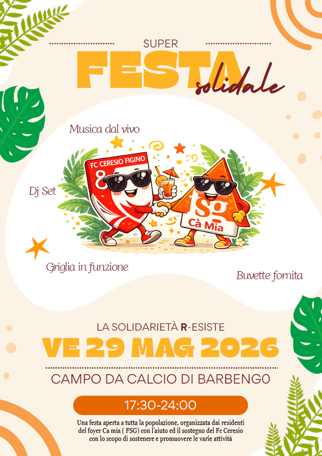 Super festa solidale - 29 maggio Barbengo