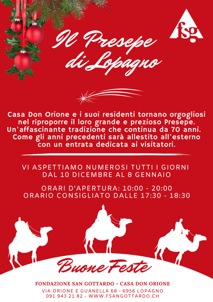 Torna il Presepe di Lopagno!